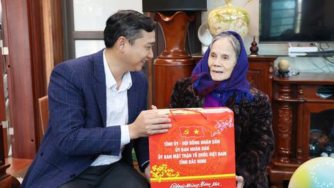 Phó Bí thư Tỉnh ủy, Chủ tịch HĐND tỉnh Nguyễn Việt Oanh thăm, tặng quà nhân dịp Tết Nguyên đán