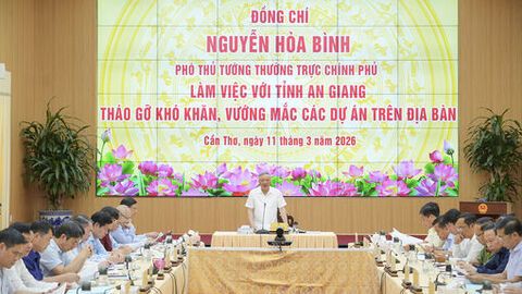 Phó Thủ tướng Thường trực Chính phủ Nguyễn Hòa Bình làm việc với UBND tỉnh An Giang