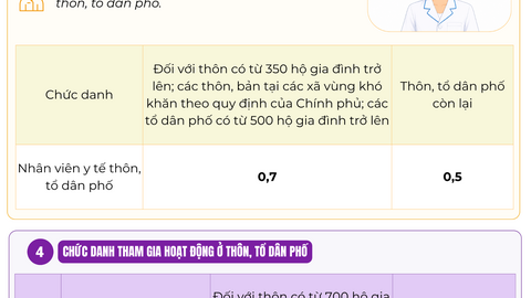 [Infographic] Mức phụ cấp của cán bộ thôn, tổ dân phố sau sắp xếp tại Hà Tĩnh