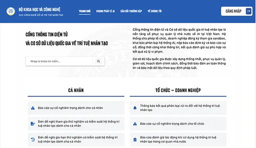Công bố, đưa vào vận hành Cổng thông tin điện tử một cửa về trí tuệ nhân tạo 