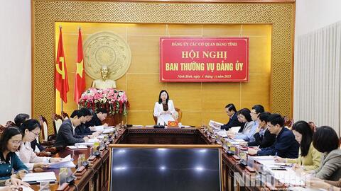 Ban Thường vụ Đảng ủy các cơ quan Đảng tỉnh xem xét, thảo luận một số nội dung thuộc thẩm quyền