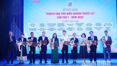 Ninh Bình có 1 đơn vị được vinh danh “Khách sạn tiêu biểu không thuốc lá”