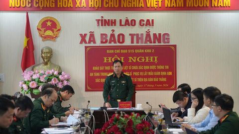 Khảo sát, chuẩn bị lấy mẫu ADN xác định danh tính hài cốt liệt sĩ tại xã Bảo Thắng