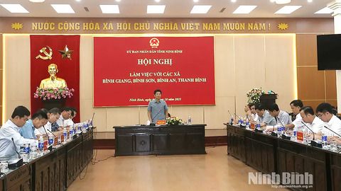 Lãnh đạo UBND tỉnh làm việc với các xã Bình An, Bình Giang, Bình Sơn và Thanh Bình