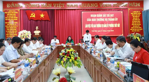 Đoàn Giám sát số 597 của Ban Thường vụ Thành ủy Cần Thơ​ làm việc với Ban Thường vụ Đảng ủy phường Thốt Nốt và phường Trung Nhứt 