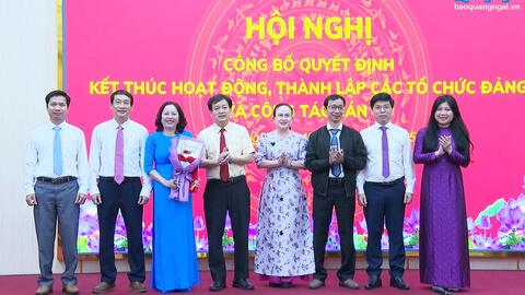 Đảng ủy các cơ quan Đảng tỉnh công bố quyết định thành lập các tổ chức đảng