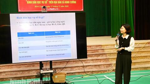 Tập huấn nâng cao kỹ năng chuyển đổi số và phát động phong trào “Bình dân học vụ số” tại xã Ninh Cường