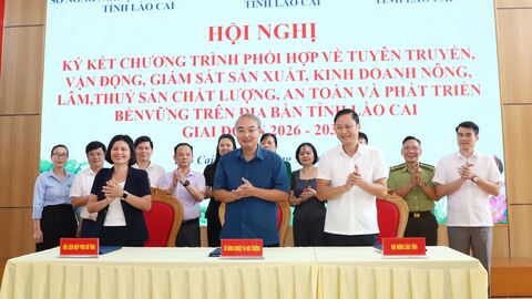 Hội nghị ký kết Chương trình phối hợp về tuyên truyền, vận động, giám sát sản xuất, kinh doanh nông lâm thủy sản chất lượng, an toàn và phát triển bền vững