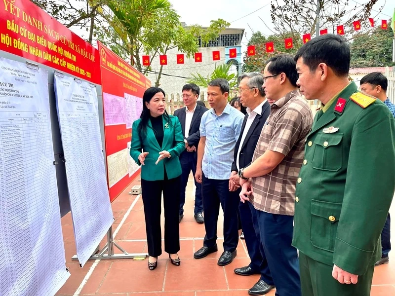 Chủ nhiệm Ủy ban Kiểm tra Tỉnh ủy Phạm Thị Thanh Thủy  kiểm tra công tác chuẩn bị bầu cử