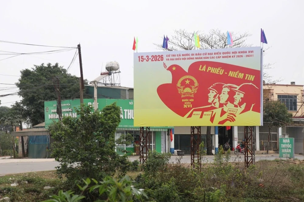 Phường Bỉm Sơn rộn ràng khí thế tuyên truyền, cổ động hướng về ngày bầu cử Quốc hội khóa XVI và HĐND các cấp 