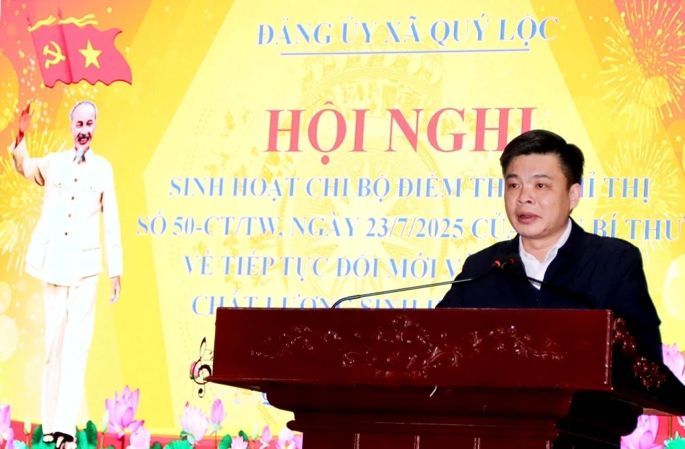 Xã Quý Lộc  tổ chức sinh hoạt chi bộ điểm theo Chỉ thị 50-CT/TW