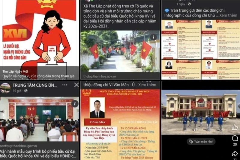 Rợp sắc đỏ tuyên truyền bầu cử trên không gian mạng