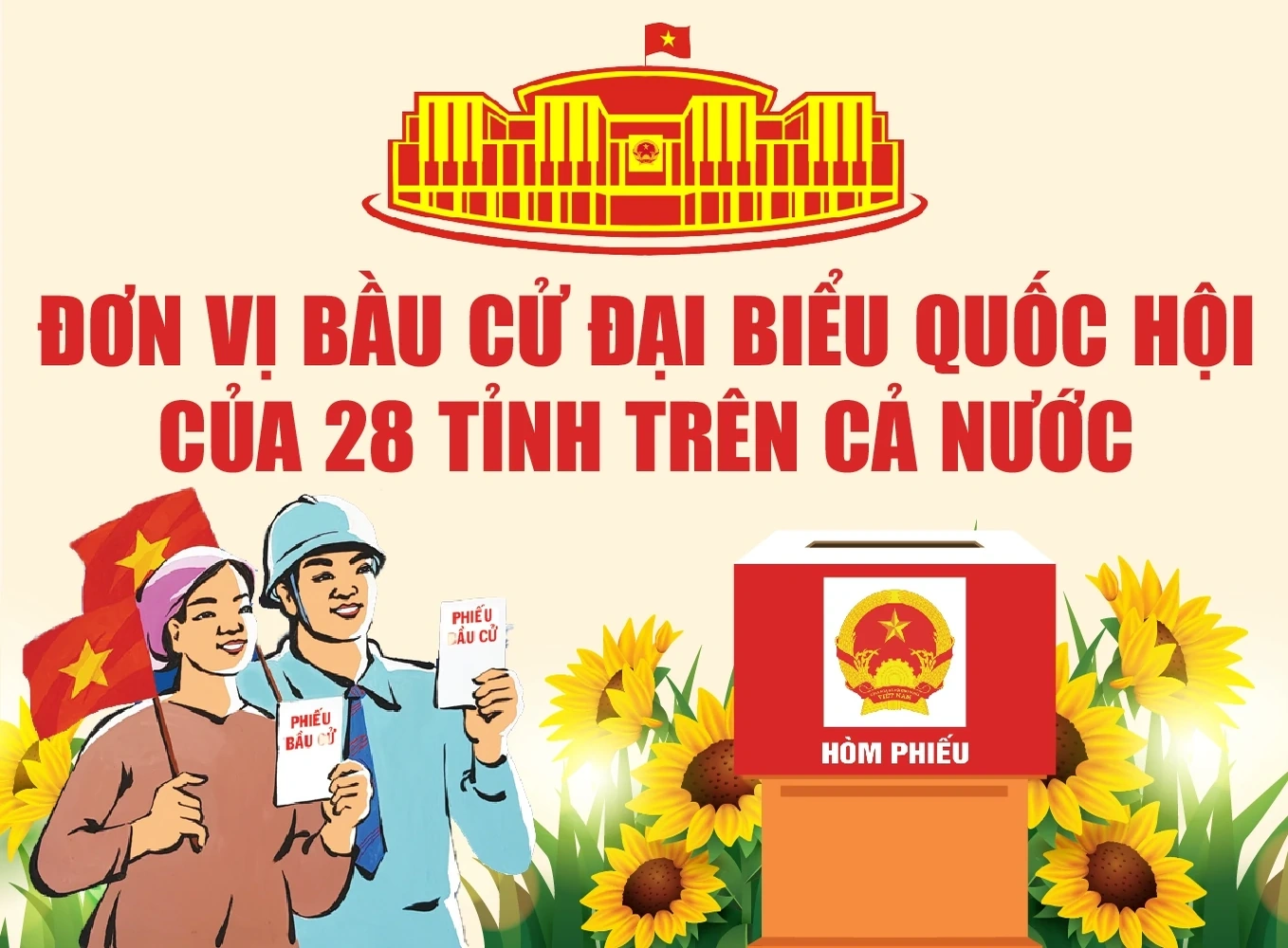 [Infographics] - Đơn vị bầu cử đại biểu Quốc hội của 28 tỉnh trên cả nước