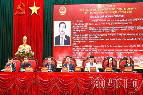 Ứng cử viên đại biểu HĐND tỉnh thuộc Đơn vị bầu cử số 14 tiếp xúc cử tri phường Vĩnh Yên