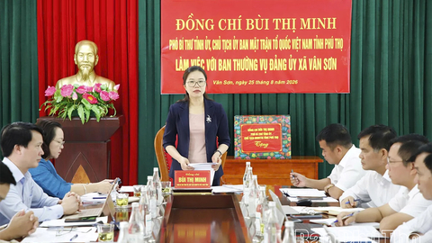 Phó Bí thư Tỉnh ủy Bùi Thị Minh: Vân Sơn phải chọn việc hiệu quả, làm đến cùng những việc có lợi cho dân