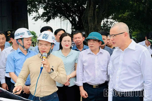 Bí thư Tỉnh ủy Phạm Đại Dương kiểm tra tiến độ Dự án cải tạo, mở rộng Quốc lộ 2 đoạn Vĩnh Yên - Việt Trì