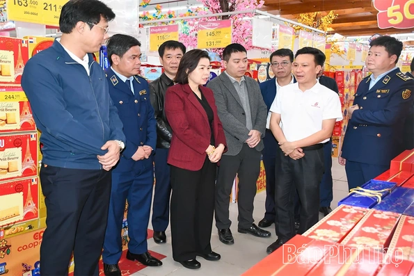 Phó Chủ tịch UBND tỉnh Phùng Thị Kim Nga kiểm tra công tác bình ổn thị trường dịp Tết Nguyên đán
