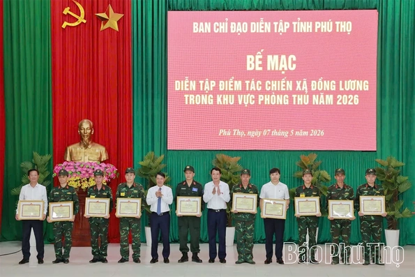 Bế mạc diễn tập điểm tác chiến xã Đồng Lương trong khu vực phòng thủ năm 2026