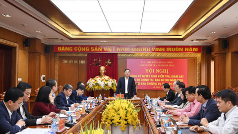 Công bố quyết định kiểm tra, giám sát của Bộ Chính trị, Ban Bí thư đối với Ban Thường vụ Tỉnh ủy Hà Tĩnh