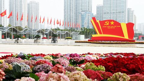Không gian rực rỡ tại nơi tổ chức Đại hội Đảng toàn quốc lần thứ XIV