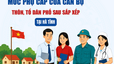 [Infographic] Mức phụ cấp của cán bộ thôn, tổ dân phố sau sắp xếp tại Hà Tĩnh