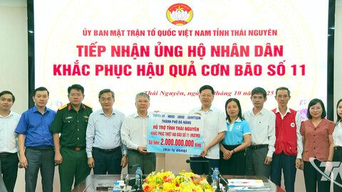Thành phố Đà Nẵng ủng hộ tỉnh Thái Nguyên 2 tỷ đồng khắc phục hậu quả thiên tai
