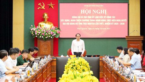 Khẩn trương hoàn thiện Chương trình hành động thực hiện Nghị quyết Đại hội Đảng bộ tỉnh lần thứ I