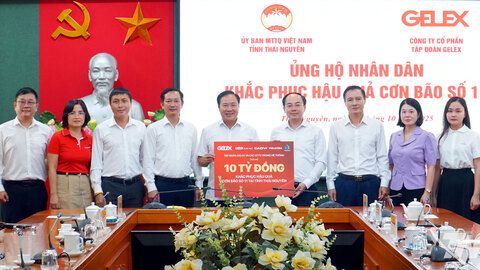 Tập đoàn GELEX hỗ trợ Thái Nguyên 10 tỷ đồng khắc phục hậu quả thiên tai