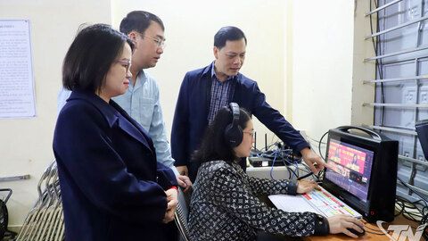 Diễn tập cầu truyền hình trực tiếp bầu cử tại phường Phan Đình Phùng