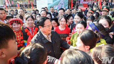 Thủ tướng Phạm Minh Chính dự Lễ khởi công Dự án đầu tư cơ sở vật chất Trường Phổ thông Vùng cao Việt Bắc