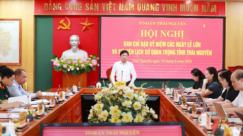 Rà soát tiến độ chuẩn bị các hoạt động kỷ niệm lớn của Thái Nguyên