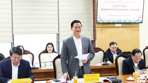 Chủ tịch UBND tỉnh Thái Nguyên làm việc với Đoàn công tác của Cục Thống kê