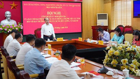 Công bố quyết định kiểm tra phòng, chống tham nhũng tại xã Đức Lương và xã Tân Khánh