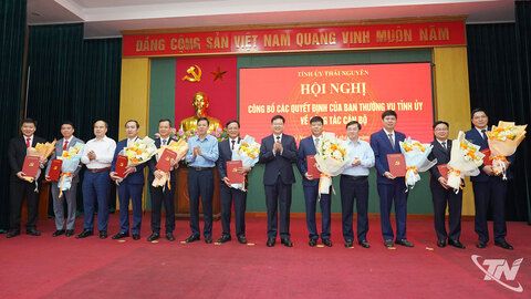 Công bố các quyết định của Ban Thường vụ Tỉnh ủy Thái Nguyên về công tác cán bộ