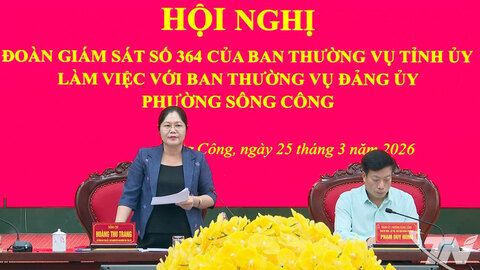 Giám sát việc sắp xếp tổ chức bộ máy tại phường Sông Công