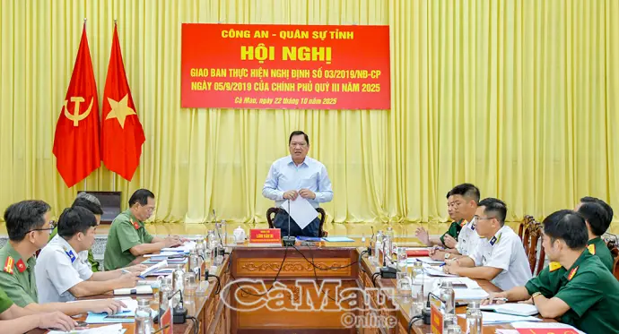 Công an - Quân sự tỉnh giao ban thực hiện Nghị định 03/2019/NĐ-CP quý III/2025