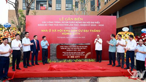 Gắn biển 4 công trình, dự án chào mừng Đại hội Đảng bộ tỉnh