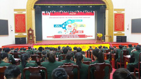 Hơn 500 cán bộ, chiến sĩ Quân khu 1 tham gia học tập, quán triệt nội dung Nghị quyết Đại hội XIV của Đảng