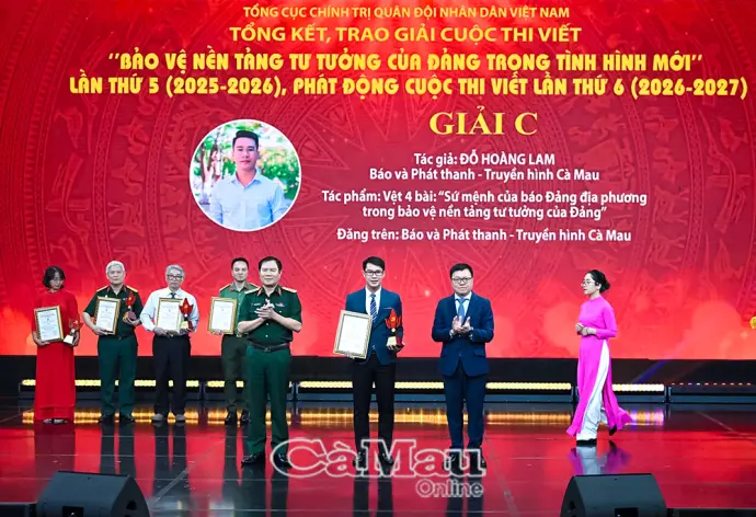 Phóng viên Báo và PT,TH Cà Mau đoạt giải C cuộc thi viết chính luận của Tổng cục Chính trị QĐND Việt Nam