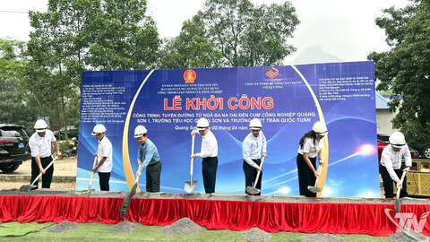 Khởi công tuyến đường kết nối Na Oai - Cụm công nghiệp Quang Sơn 1