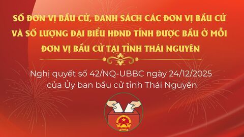 Thái Nguyên có 29 đơn vị bầu cử, với tổng số 60 đại biểu HĐND tỉnh được bầu trong nhiệm kỳ 2026-2031