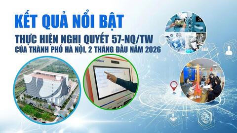 Kết quả nổi bật thực hiện Nghị quyết 57-NQ/TW của Hà Nội 2 tháng đầu năm 2026