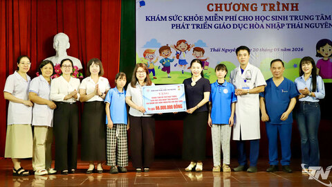Khám sức khỏe miễn phí cho học sinh Trung tâm Hỗ trợ phát triển giáo dục hòa nhập Thái Nguyên