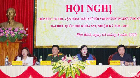 Ứng cử viên đại biểu Quốc hội tiếp xúc cử tri khu vực phía Nam Thái Nguyên