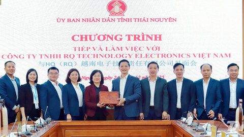 Tập đoàn HQ (Trung Quốc) dự kiến đầu tư 400 triệu USD mở rộng sản xuất tại Thái Nguyên