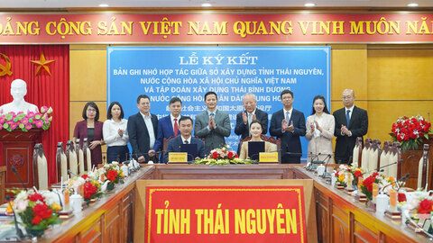 Thái Nguyên ký kết ghi nhớ hợp tác với Tập đoàn Xây dựng Thái Bình Dương (Trung Quốc)