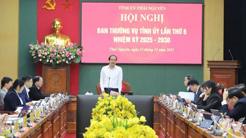 Ban Thường vụ Tỉnh ủy Thái Nguyên: Thống nhất cao các nhiệm vụ trọng tâm về phát triển kinh tế - xã hội và xây dựng Đảng