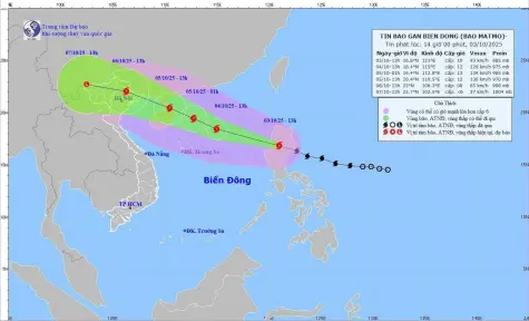 Bão số 11 MATMO giật cấp 13, khu vực Bắc Bộ có mưa từ ngày 5/10