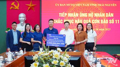 Ngân hàng Quân đội hỗ trợ Thái Nguyên 5 tỷ đồng khắc phục hậu quả bão số 11