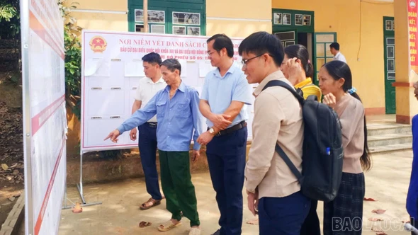 Hơn 6.400 cử tri xã Mỏ Vàng gửi trọn niềm tin qua từng lá phiếu